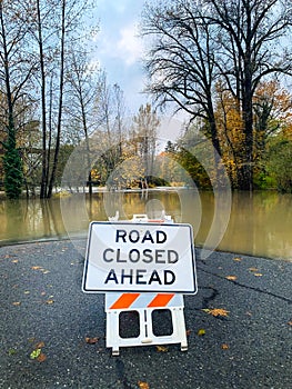 Flooded Roadway Closed Sign