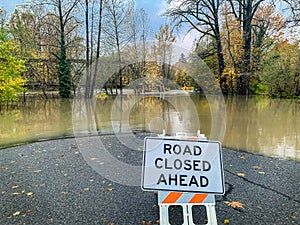 Flooded Roadway Closed Sign