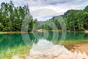 Flooded sandstone quarry in the nature reserve Adrspach.