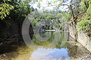 Flooded stone quarry in Stenovice, Plzen region