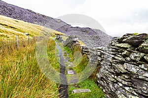 Flooded upland path in North Wales