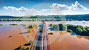 Flooded valley in western Ukraine.