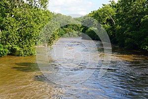 The flooded water after the storm near Brandywine River, Wilmington, Delaware, U.S