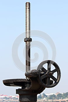 Floodgate valve on dam