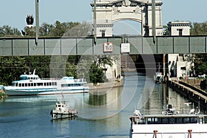 Floodgates and bridge photo