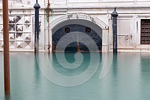 Flooding, Acqua Alta, on St. MarkÂ´s Square, Venice