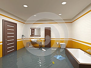 Flooding bathroom