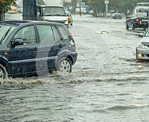 Flooding in the city photo