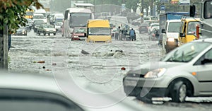 Flooding in the city photo