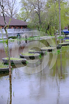 flooding of a city in Ukraine, a rise in the level in rivers, reservoirs or groundwater.