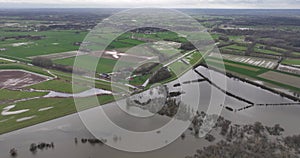 Flooding and high water in the Netherlands. Excessive water from the alps and heavy rain is overflowing inland rivers