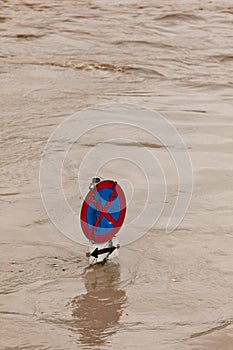 Flooding during high water after rain