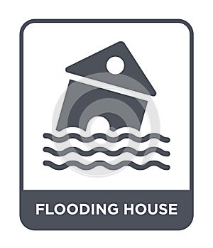 flooding house icon in trendy design style. flooding house icon isolated on white background. flooding house vector icon simple