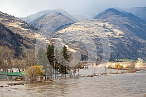 Flooding in the Similkameen Valley in British Columbia, Canada