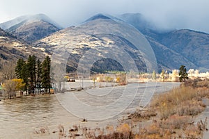 Flooding in the Similkameen Valley in British Columbia, Canada