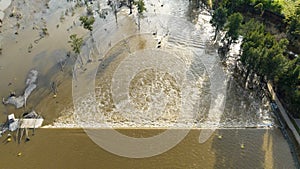 Flooding in the Weir on Nepean River in Penrith