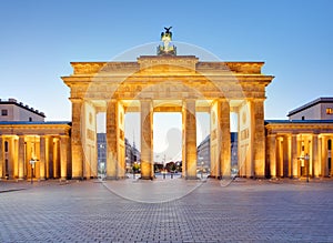 Floodlit Brandenburg Gate in Berlin - Symbol of Germany