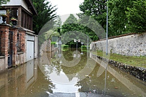 Floods on the town of boissise le roi