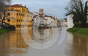 Floodwaters surge past houses threatening to overflow in VICENZA ITALY