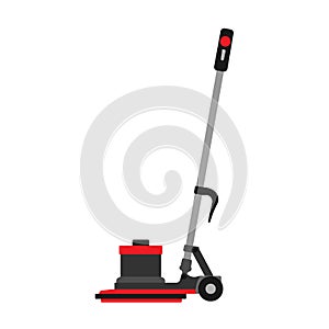 Floor buffer service machine cleaner equipment. Vector business washing janitorial home. Mop cleanup scrubber store photo