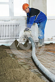 Floor cement covering plastering work
