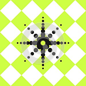 Floor ceramic tiles pattern green with black star