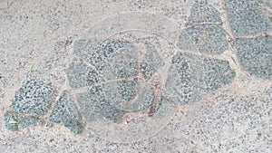 Floor decoration after the rain sand on the stones