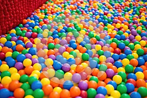 a floor filled with countless multicolored rubber balls