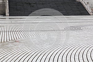 Floor in front of The National Theater and National Concert Hall at Chiang Kai Shek memorial hall. In the rainy day taiwan