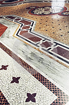 The floor in Galleria Vittorio Emanuele II in Milan, Italy