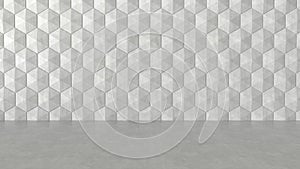 Floor and hexagons concrete pattern background.