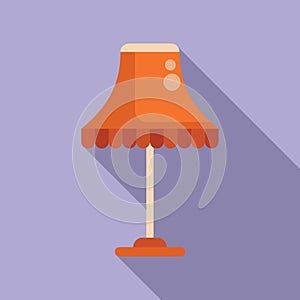 Floor interior room lamp icon flat vector. Torcher decor