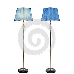 floor lamp blue lampshade