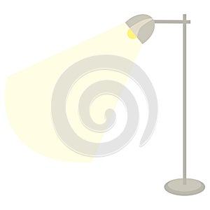 Floor lamp lighting. Torchere isolated on a white background.