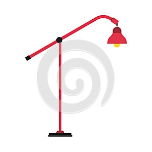 Floor lamp vector icon furniture design interior. Living room light bulb cartoon. Tall flat furnishing equipment stand appliance
