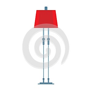 Floor lamp vector icon furniture design interior. Living room light bulb cartoon. Tall flat furnishing equipment stand appliance