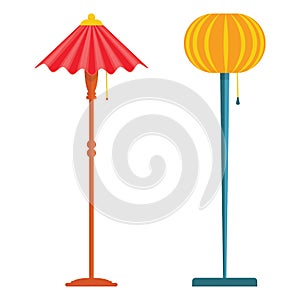 floor lamps illustration isolated on a white background