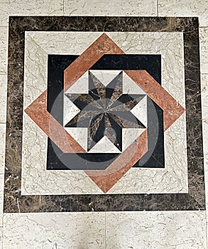 Floor marble medallion design