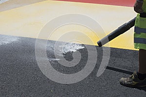 Floor marking or road marking