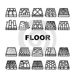Floor Material Layers Renovation Icons Set Vector