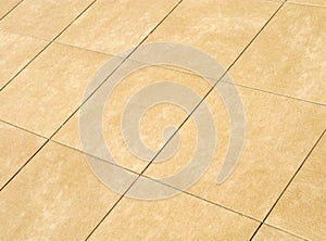 Floor mosaic in beige squares