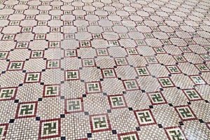 Floor mosaics in Casa de la Cultura Benjamin Duarte in Cienfuegos, Cub