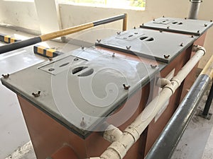 Floor mounted three compartment Grease Interceptors to remove the Oils fats and Adhesive materials from the waste water coming photo