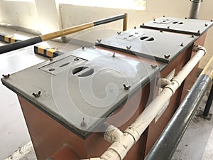 Floor mounted three compartment Grease Interceptors to remove the Oils fats and Adhesive materials from the waste water coming photo