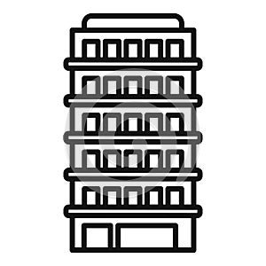 Floor multistory building icon outline vector. Small street area