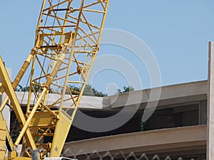 Floor Panels Are Lifted Into Place With A Crane