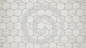 Floor pattern of marble seamless hexagon tiles