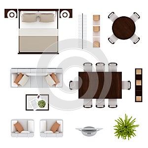 Aerial 3D home floor plan