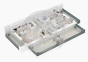 Floor plan of a home top view. Open concept living apartment layout