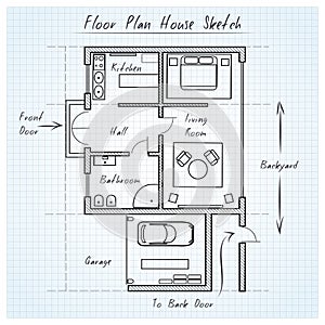 Floor plan house sketch